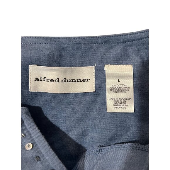 Alfred Dunner Women Blue Embellished Sequin Neckline 3/4 Sleeve Top L  Popover - Picture 11 of 14